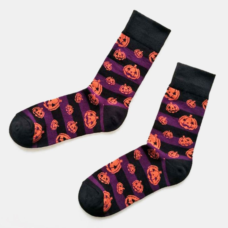 Halloween-paar-socken Baumwoll-kürbis-schlauchsocken