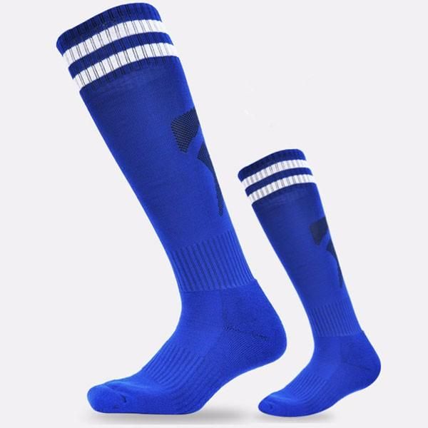 Männer Erwachsene Fußballstreifen Socken Mit Dicker Unterseite Langer Schlauch Hygroskopische Anti-rutsch-sportsocken