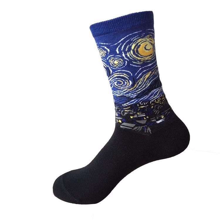 Mehrfarbige Malmuster-kunstsocken Aus Baumwolle