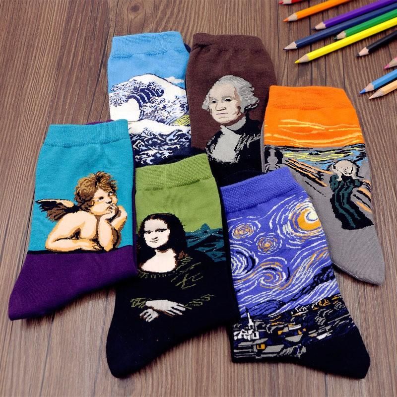 Mehrfarbige Malmuster-kunstsocken Aus Baumwolle