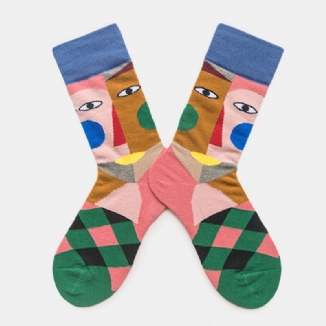 Paar Herbst-und Wintersocken Color Art Tide Abstract Clown Fashion Street Socks