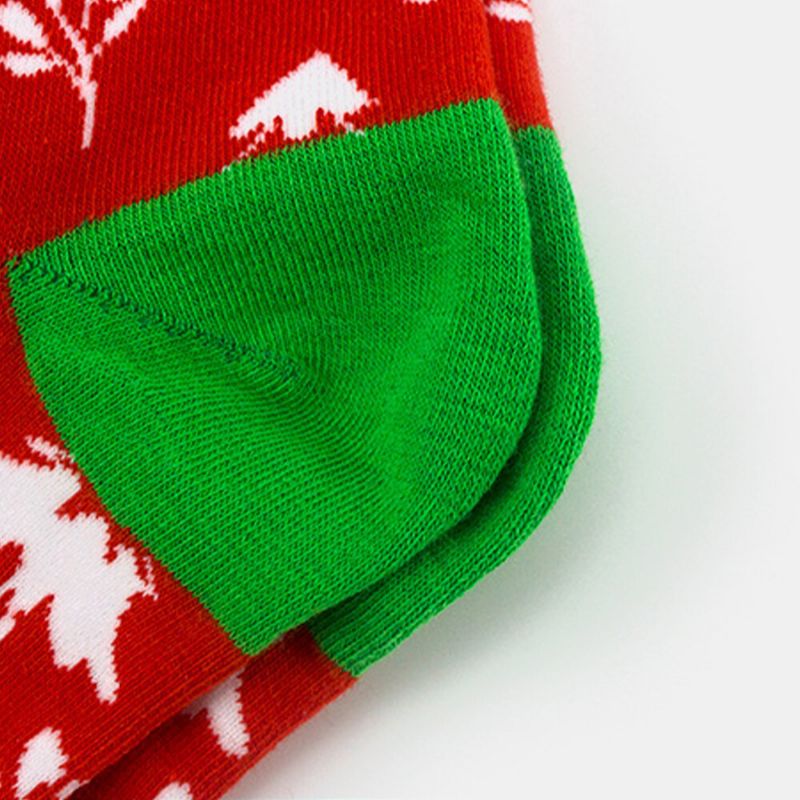 Unisex-baumwollpersönlichkeit Festlicher Weihnachtsbaum Schneeflockenmuster Paarsocken Schlauchsocken