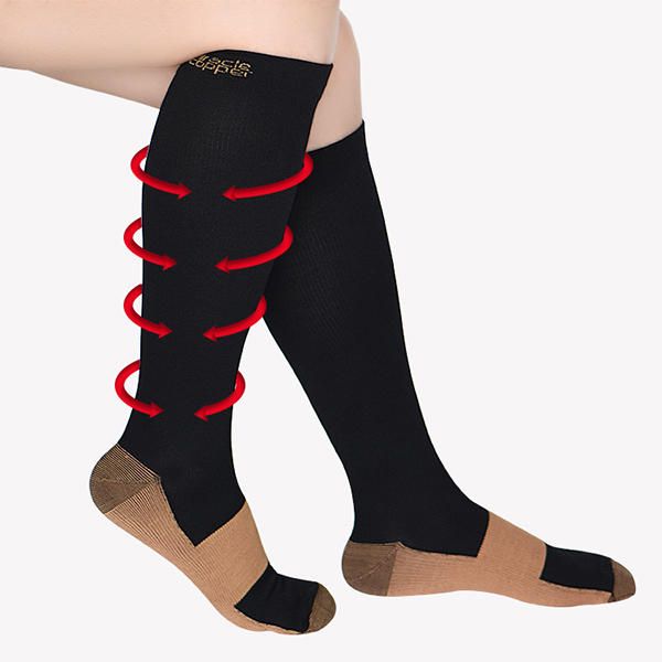 Unisex Elastische Sportsocken Atmungsaktive Kompressionssocken Laufende Druckschlauchsocken Knöchelstütze