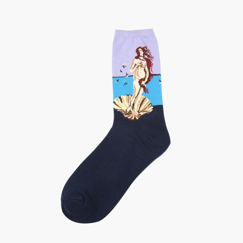 Unisex-mona-lisa-ölgemälde-baumwollschlauchsocken