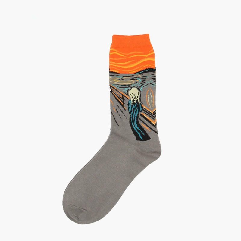 Unisex-mona-lisa-ölgemälde-baumwollschlauchsocken