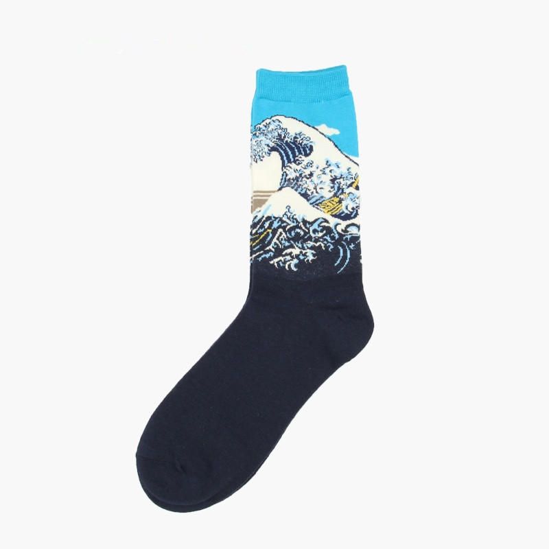 Unisex-mona-lisa-ölgemälde-baumwollschlauchsocken