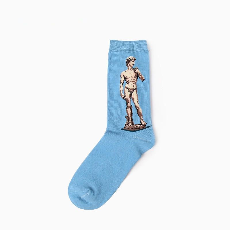 Unisex-mona-lisa-ölgemälde-baumwollschlauchsocken