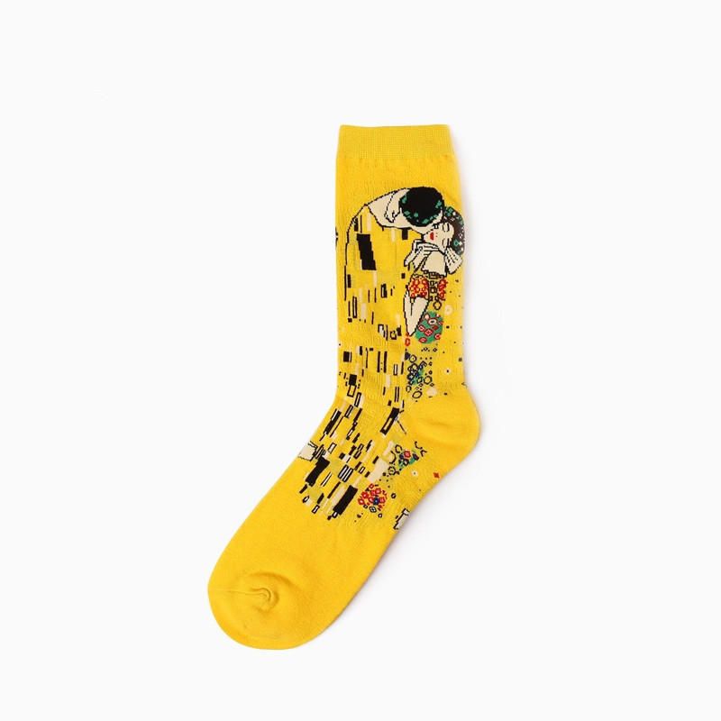 Unisex-mona-lisa-ölgemälde-baumwollschlauchsocken