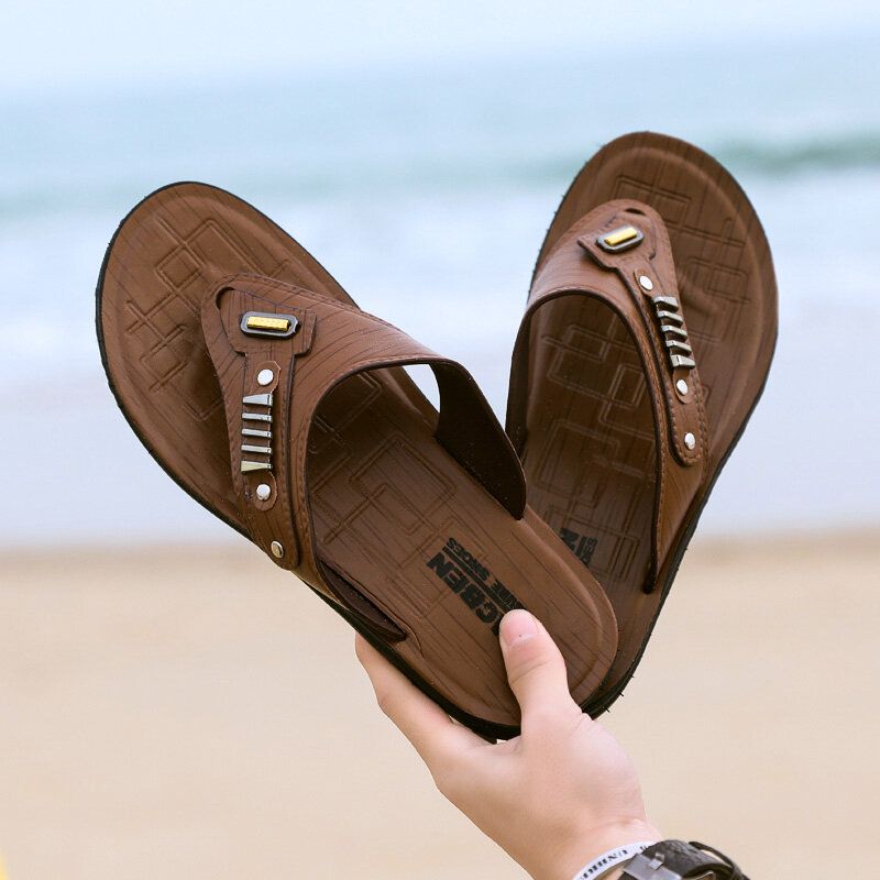 Atmungsaktive Mikrofaser Mit Weichem Boden Und Rutschfestem Clip Toe Lässige Strandpantoffeln