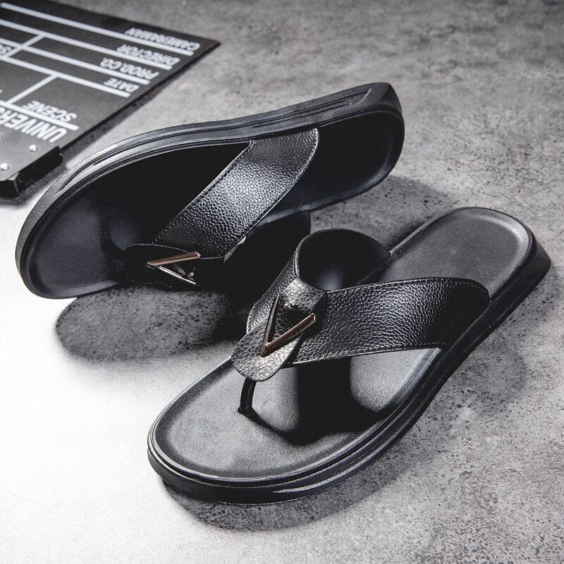 Atmungsaktive Rutschfeste Bequeme Clip-flip-flops Für Herren Lässige Strandhausschuhe