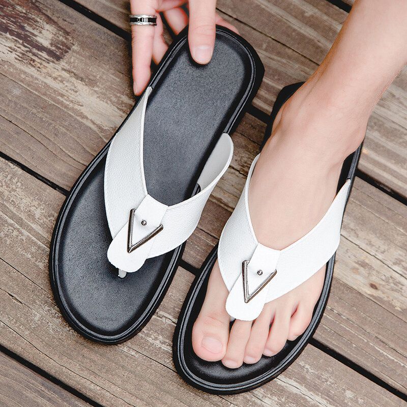 Atmungsaktive Rutschfeste Bequeme Clip-flip-flops Für Herren Lässige Strandhausschuhe