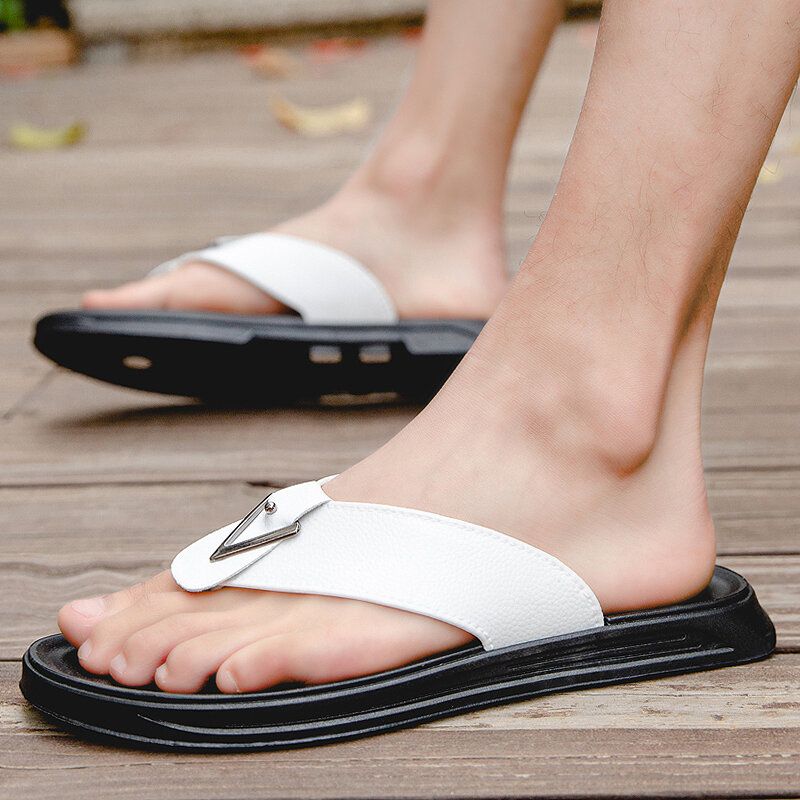 Atmungsaktive Rutschfeste Bequeme Clip-flip-flops Für Herren Lässige Strandhausschuhe