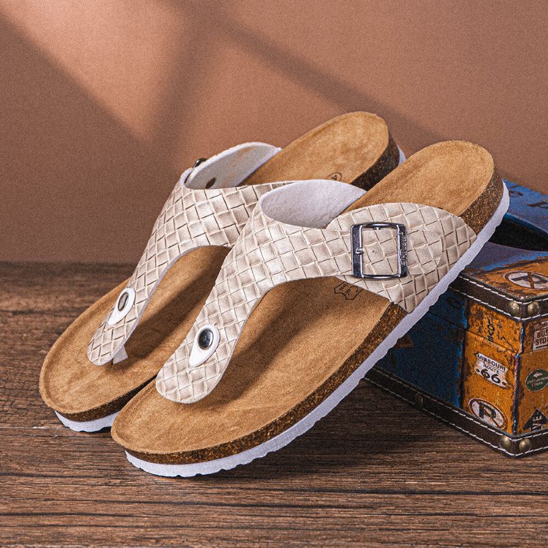 Atmungsaktive Rutschfeste Gewebte Strand-flip-flops Für Herren