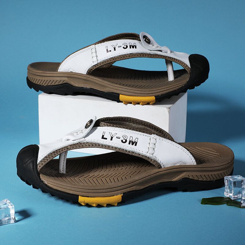 Atmungsaktive Rutschfeste Mikrofaser-flip-flops Mit Clips Für Herren Lässige Strandhausschuhe