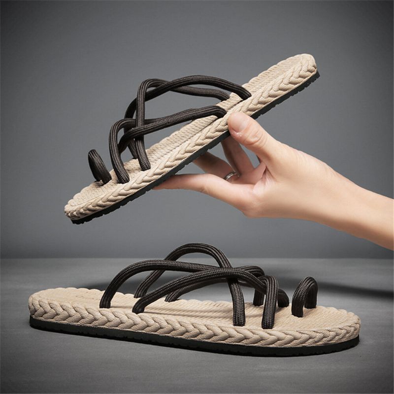 Atmungsaktive Weiche Unterseite Rutschfeste Bequeme Clip-toe-strand-hausschuhe