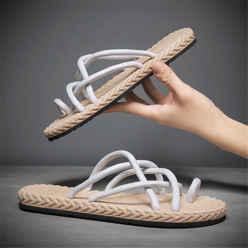 Atmungsaktive Weiche Unterseite Rutschfeste Bequeme Clip-toe-strand-hausschuhe