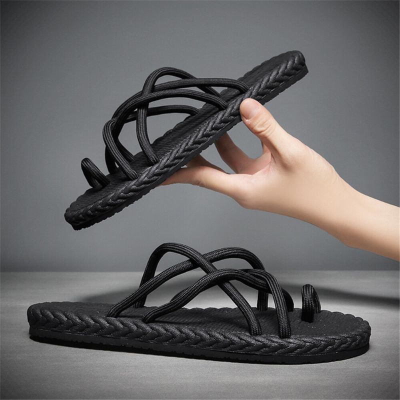 Atmungsaktive Weiche Unterseite Rutschfeste Bequeme Clip-toe-strand-hausschuhe