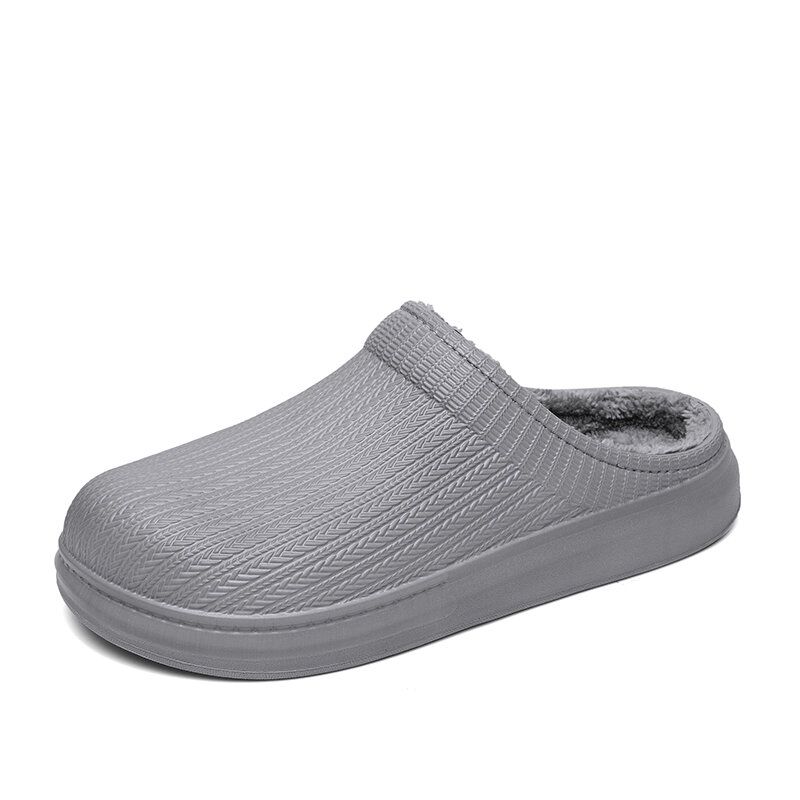 Bequeme Breite Passform Riund Toe Rückenfreie Einfache Slip-on-hausschuhe Für Herren