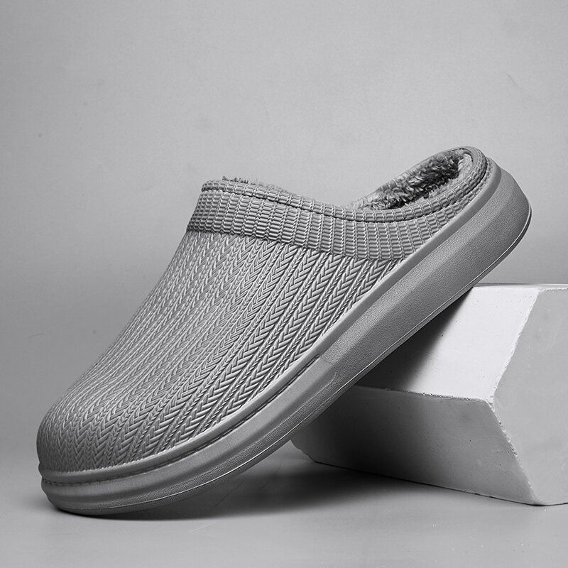 Bequeme Breite Passform Riund Toe Rückenfreie Einfache Slip-on-hausschuhe Für Herren