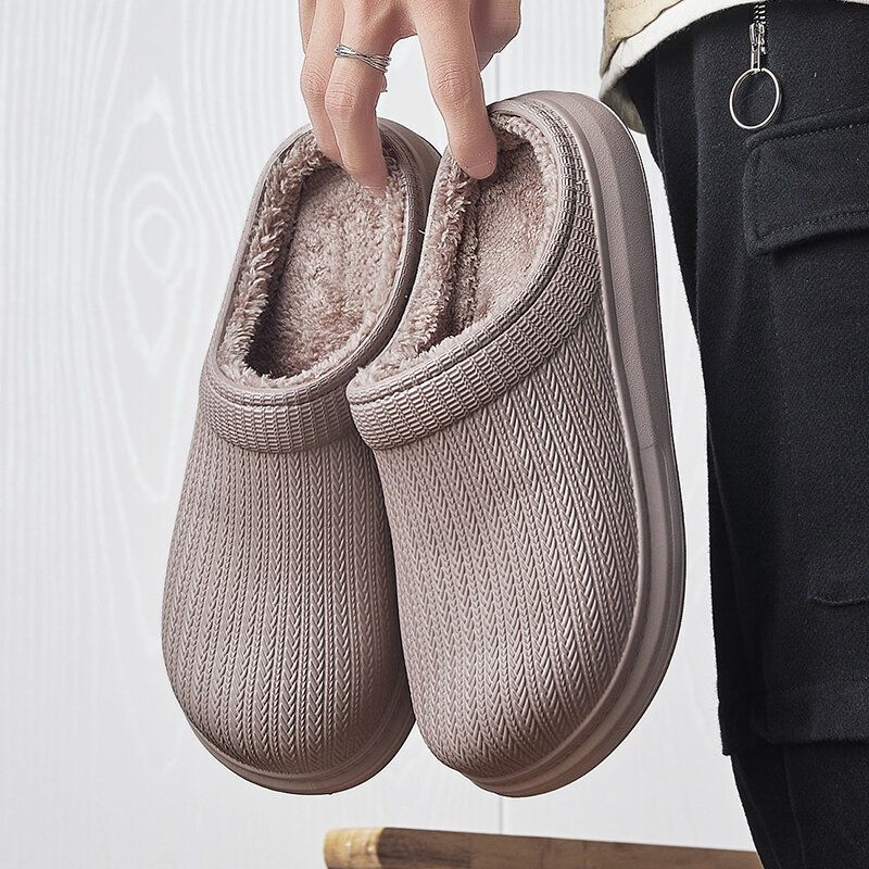 Bequeme Breite Passform Riund Toe Rückenfreie Einfache Slip-on-hausschuhe Für Herren