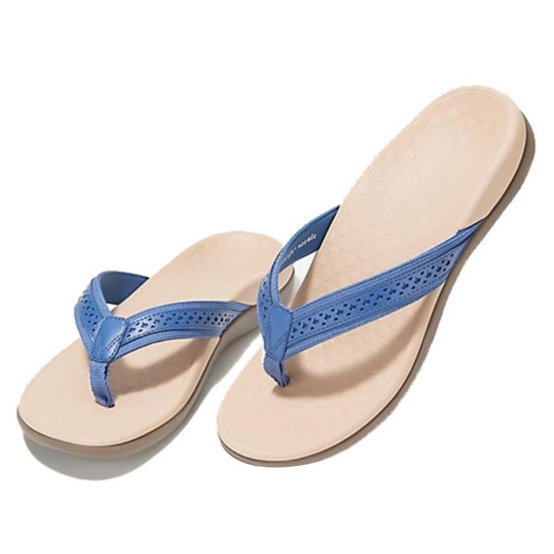 Flache Hohle Geschnitzte Dekoration Für Damen Im Sommer Flip-flops Hausschuhe