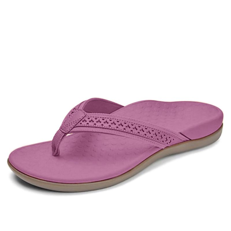 Flache Hohle Geschnitzte Dekoration Für Damen Im Sommer Flip-flops Hausschuhe