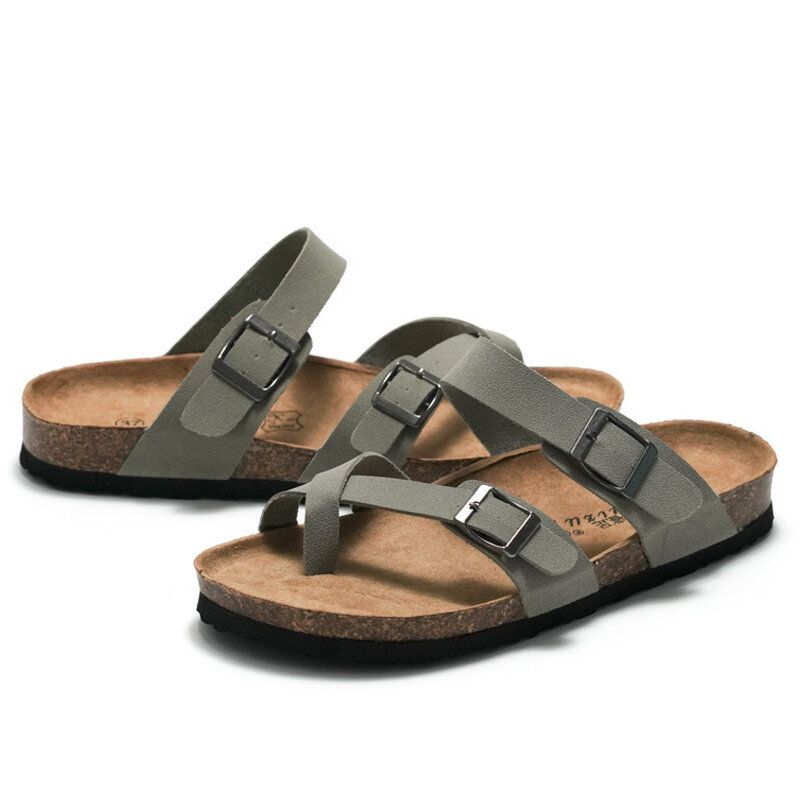 Herren Clip Toe Buckle Slip On Casual Beach Daily Slippers