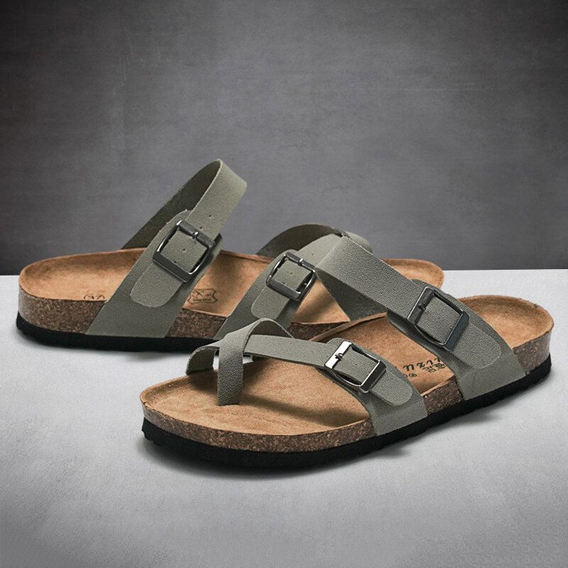 Herren Clip Toe Buckle Slip On Casual Beach Daily Slippers