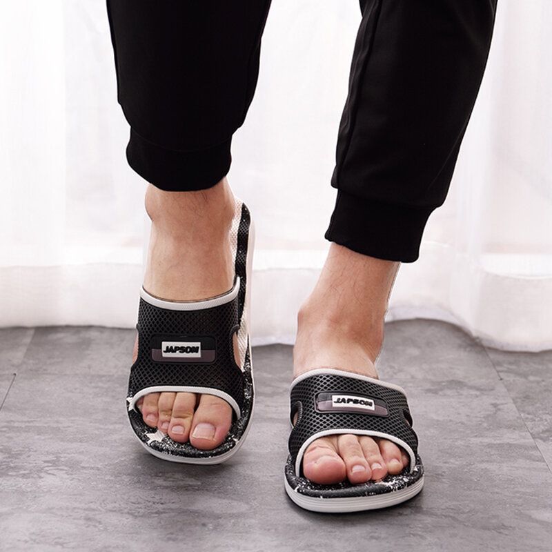 Herren Hohle Bequeme Weiche Sohlen-sandalen Für Zuhause Lässige Hausschuhe