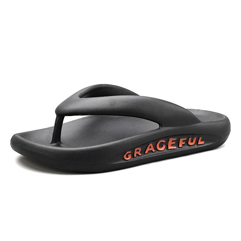 Herren Leichte Weiche Sohle Reine Farbe Indoor-flip-flops Lässige Plateau-hausschuhe