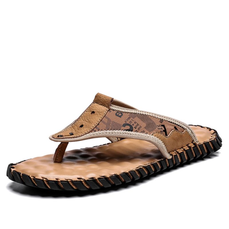 Herren Mikrofaser Leder Trend Lässig Strand Outdoor Atmungsaktive Flip-flops