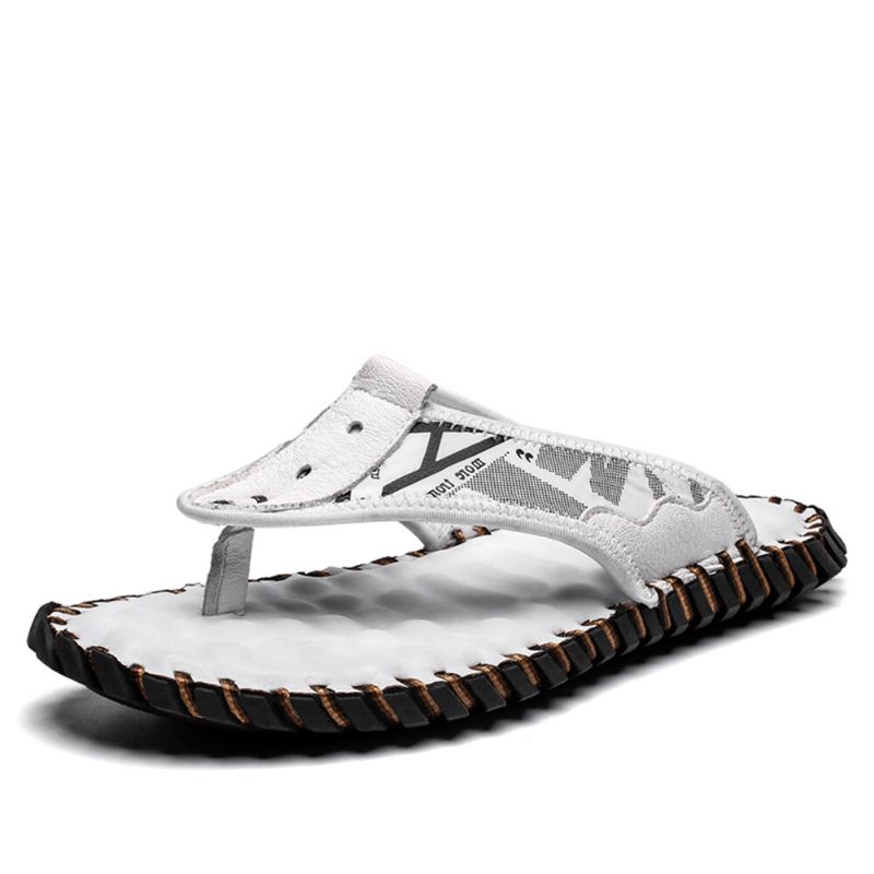 Herren Mikrofaser Leder Trend Lässig Strand Outdoor Atmungsaktive Flip-flops