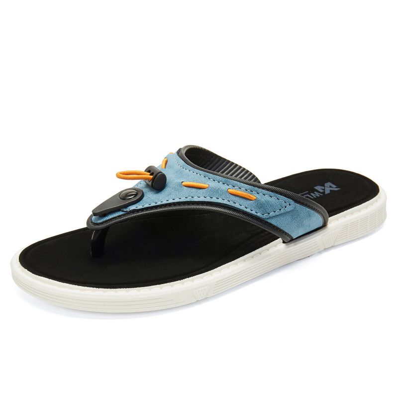 Herren Outdoor Beach Slip On Denim Stoff Lässige Flip Flop Hausschuhe