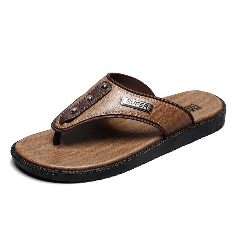 Herren Pu-hausschuhe Atmungsaktive Leichte Freizeit-strand-flip-flops