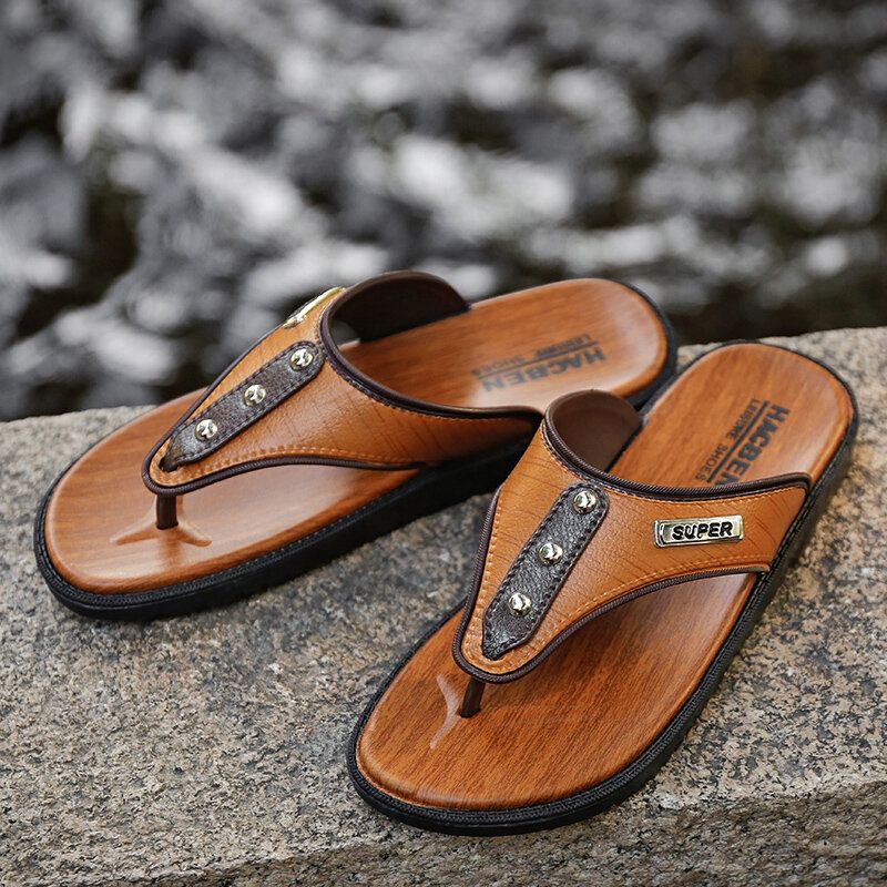 Herren Pu-hausschuhe Atmungsaktive Leichte Freizeit-strand-flip-flops