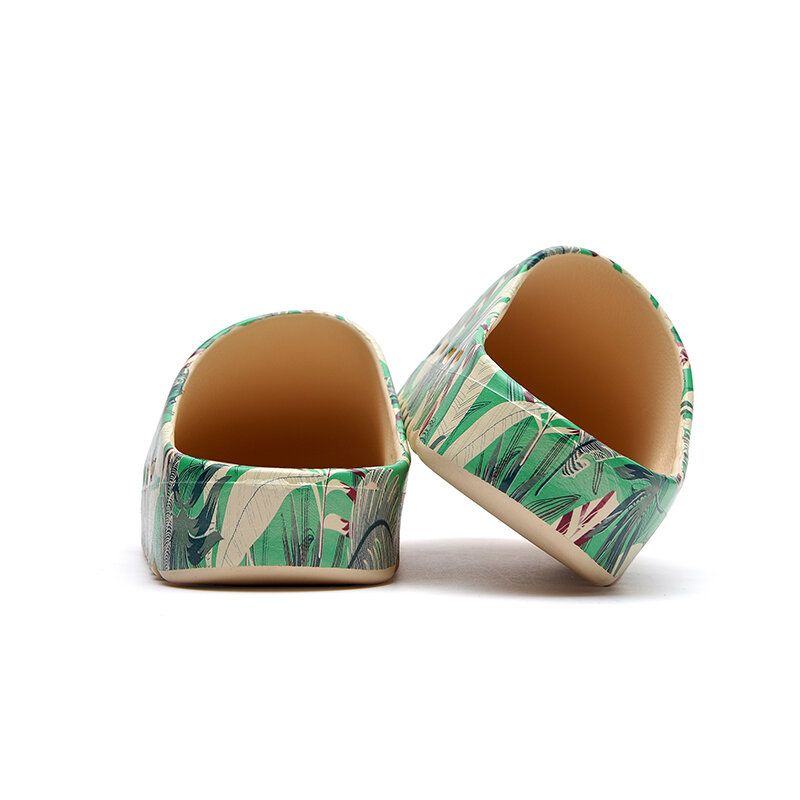 Herren Pvc Coconut Tree Print Weiche Dicke Sohle Rutschfeste Bequeme Atmungsaktive Sommer-casual-home-slide-hausschuhe