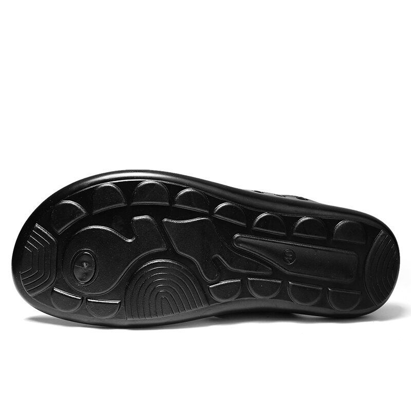 Männer Leder Atmungsaktive Weiche Sohle Rutschfeste Bequeme Outdoor Flip Flops Lässige Hausschuhe