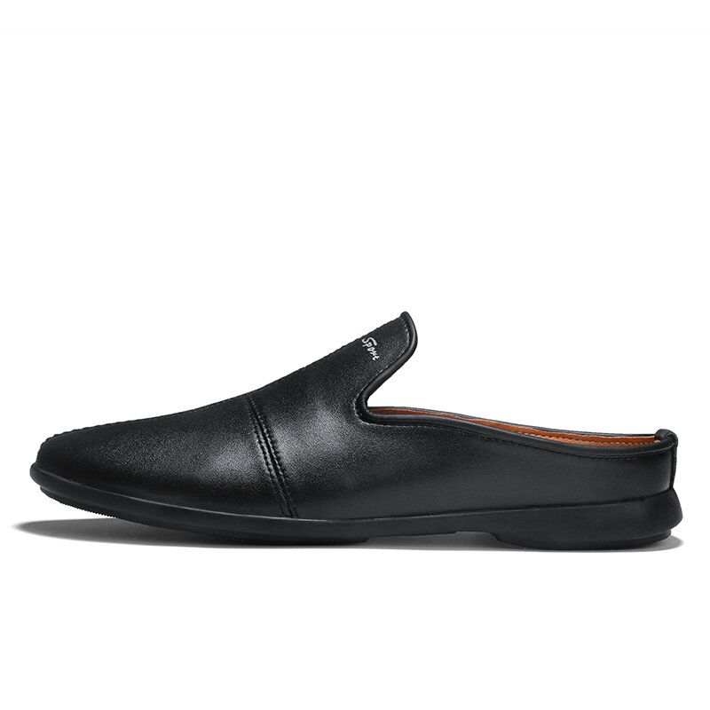 Männer Mikrofaser-leder Mit Weicher Sohle Slingback Rutschfest Geschlossene Zehen Flach Lässige Hausschuhe