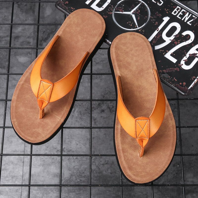 Männer Mikrofaser Weiche Sohle Rutschfeste Bequeme Solide Flip-flops