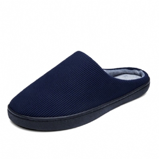 Reine Farbe Runde Zehen Rutschfest Warme Slip-on-hausschuhe Aus Baumwolle