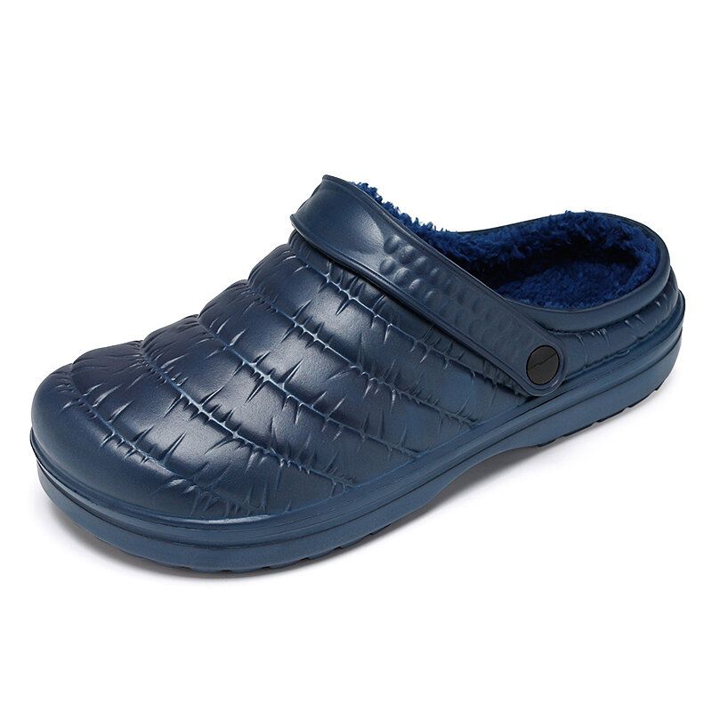 Wasserdichte Stoffplüsch-warm Gefütterte Bequeme Slip-on-hausschuhe Für Herren