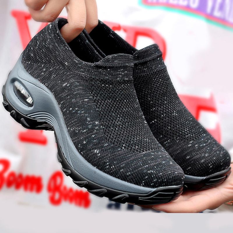 Atmungsaktive Gepolsterte Walking-sneaker Aus Mesh Für Damen