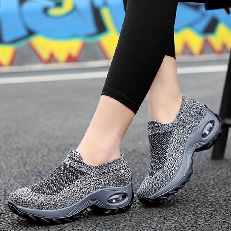 Atmungsaktive Gepolsterte Walking-sneaker Aus Mesh Für Damen