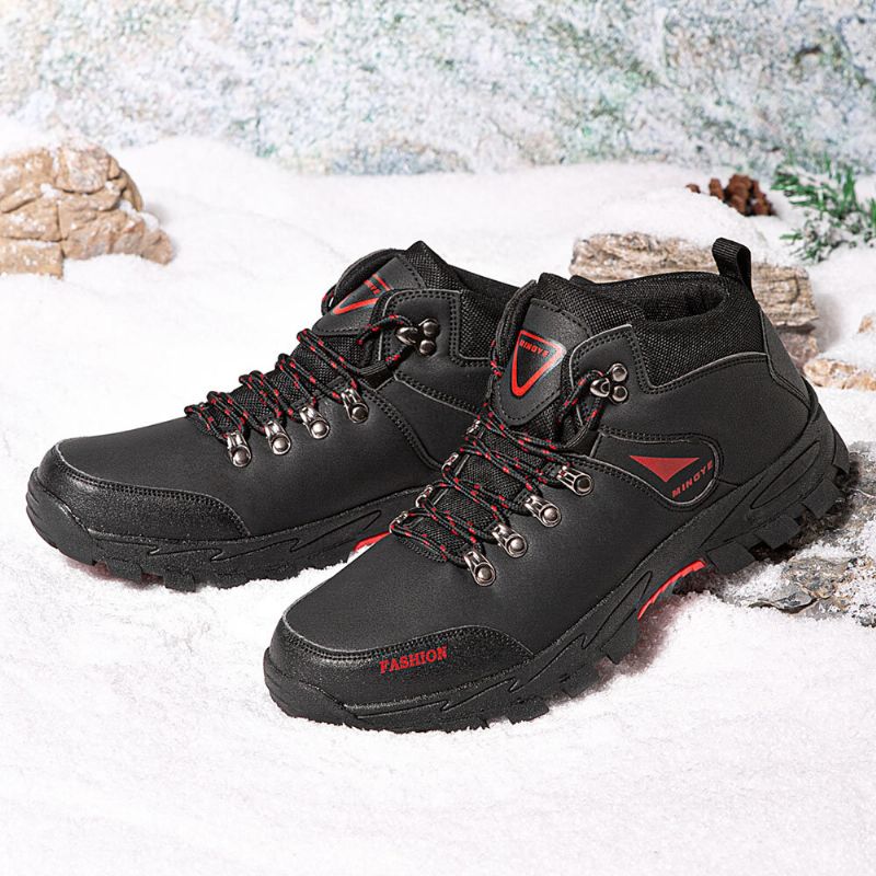 Atmungsaktive Rutschfeste Verschleißfeste Herren-herbst-winter-plus-outdoor-sport-wanderschuhe Aus Samt