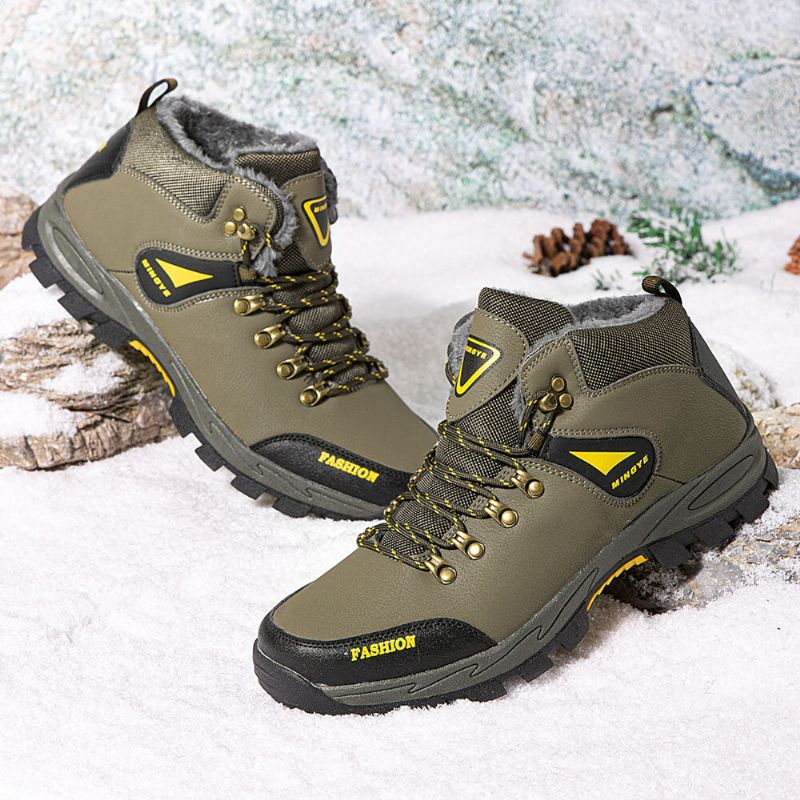 Atmungsaktive Rutschfeste Verschleißfeste Herren-herbst-winter-plus-outdoor-sport-wanderschuhe Aus Samt