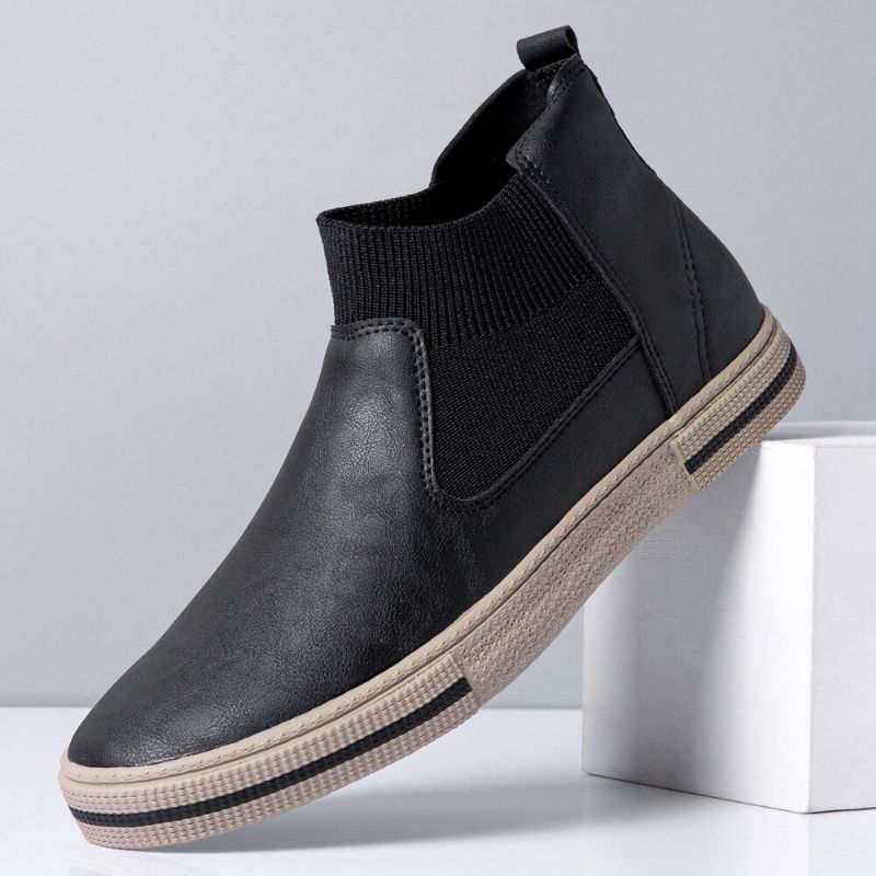 Atmungsaktive Weiche Sohle Aus Leder Für Herren Rutschfeste Bequeme Slip-on-freizeit-pumps