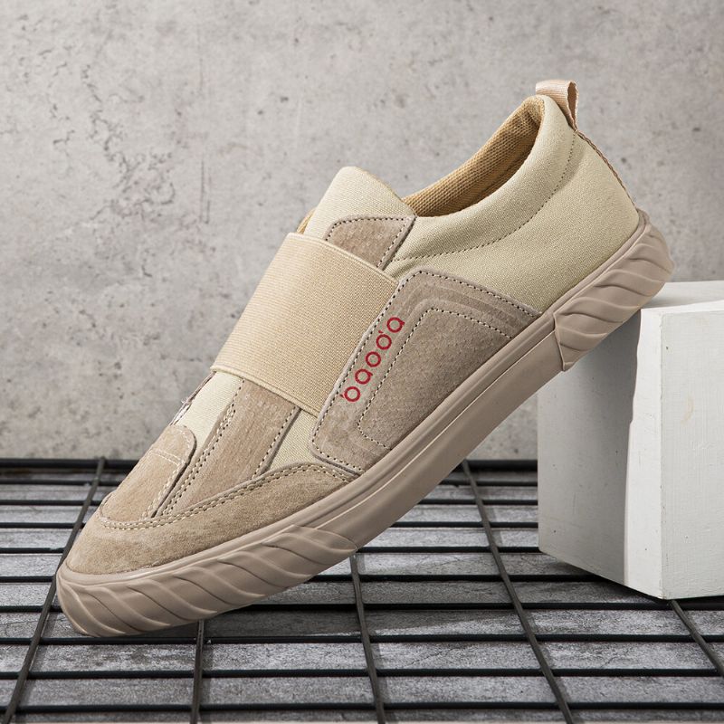 Atmungsaktive Weiche Sohle Aus Leinen Für Herren Bequemer Slip-on Kurze Reine Farbe Lässige Pumps