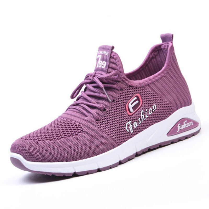 Atmungsaktiver Tragbarer Sport-casual-sneaker Für Frauen Mit Buchstabenmuster