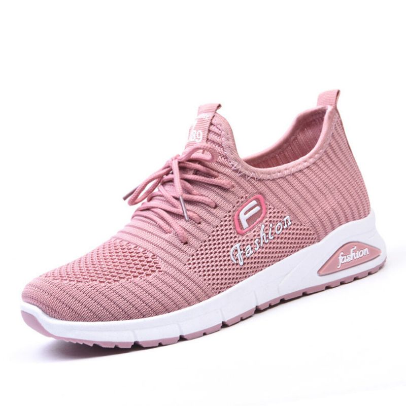 Atmungsaktiver Tragbarer Sport-casual-sneaker Für Frauen Mit Buchstabenmuster