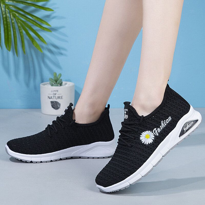 Atmungsaktiver Tragbarer Sport-casual-sneaker Für Frauen Mit Buchstabenmuster